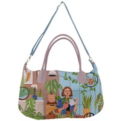 Crazy Plant Lady At Greenhouse  Removal Strap Handbag by flowerland