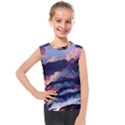 Cherry Blossom Tree On Cliff Digital Wallpaper Cherry Blossom On Cliff Mountain Nature Kids  Mesh Tank Top View1