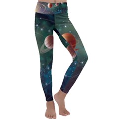 Planet Galaxy Fantasy Kids  Lightweight Velour Classic Yoga Leggings