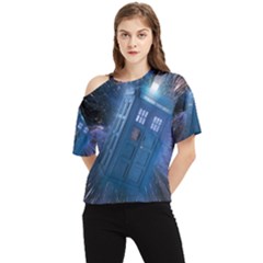 Doctor Who Tardis One Shoulder Cut Out Tee