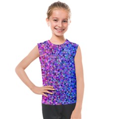 Abstract Triangle Tile Mosaic Pattern Kids  Mesh Tank Top