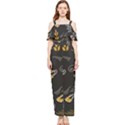 Leaves Coffee Digital Paper Cup Draped Sleeveless Chiffon Jumpsuit View1