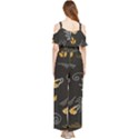 Leaves Coffee Digital Paper Cup Draped Sleeveless Chiffon Jumpsuit View2