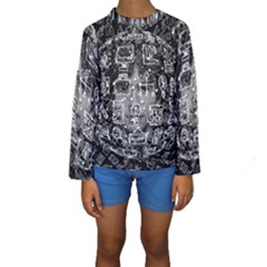 Background Burnout Template Doodle Kids  Long Sleeve Swimwear