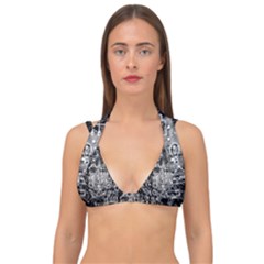 Background Burnout Template Doodle Double Strap Halter Bikini Top