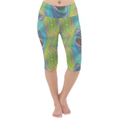 Ellipse Pattern Elliptical Abstract Lightweight Velour Cropped Yoga Leggings