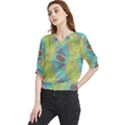 Ellipse Pattern Elliptical Abstract Quarter Sleeve Blouse View1