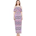 Purple Background Abstract Pattern Draped Sleeveless Chiffon Jumpsuit View1