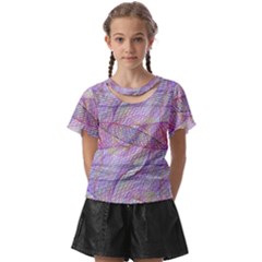 Purple Background Abstract Pattern Kids  Front Cut Tee