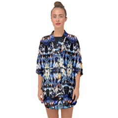 Cobalt Symmetry Half Sleeve Chiffon Kimono