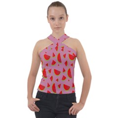Fruit 1 Cross Neck Velour Top