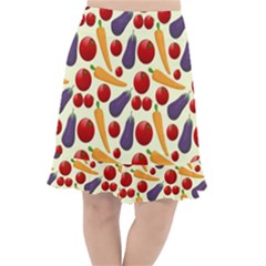 Vegetable Food Illustration Patterntexture Fishtail Chiffon Skirt