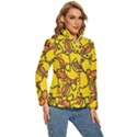 Duck Cartoon Background Pattern Women s Puffer Bubble Jacket Coat View3