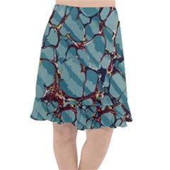 Marble Rock Pattern Texture Antique Fishtail Chiffon Skirt