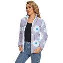 Flower Pattern Background Women s Puffer Bubble Jacket Coat View2