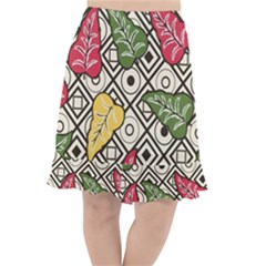 Leaves Fishtail Chiffon Skirt