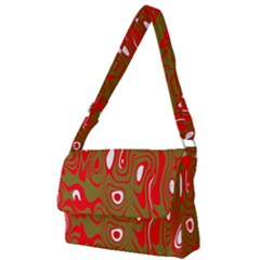 Red-dark Full Print Messenger Bag (l) by nateshop
