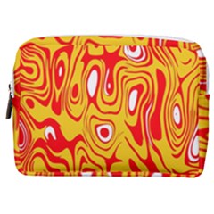 Red-yellow Make Up Pouch (medium) by nateshop