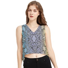 Tile V-neck Cropped Tank Top