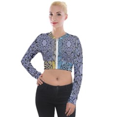 Tile Long Sleeve Cropped Velvet Jacket