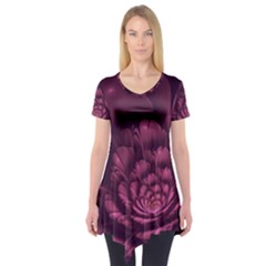 Fractal Blossom Flower Bloom Short Sleeve Tunic 