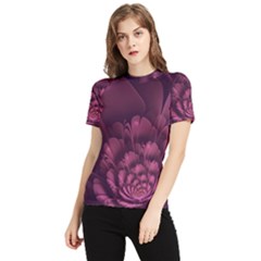 Fractal Blossom Flower Bloom Women s Short Sleeve Rash Guard