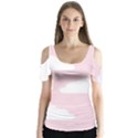 Clouds Pink Pattern   Butterfly Sleeve Cutout Tee  View1