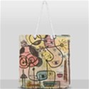 Puzzle Abstract Drawing Mysterious Full Print Rope Handle Tote (Large) View2