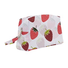 Strawberry Fruit Pattern Background Wristlet Pouch Bag (medium)