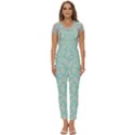 Contrasting Leaves Women s Pinafore Overalls Jumpsuit View1
