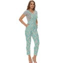 Contrasting Leaves Women s Pinafore Overalls Jumpsuit View3
