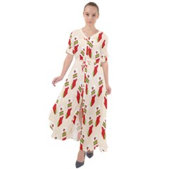 Christmas-background-christmas-stockings Waist Tie Boho Maxi Dress
