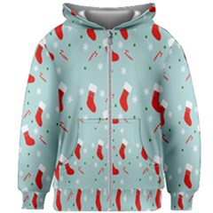Christmas-pattern -christmas-stockings Kids  Zipper Hoodie Without Drawstring