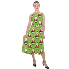 Christmas-santaclaus Midi Tie-back Chiffon Dress