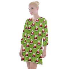 Christmas-santaclaus Open Neck Shift Dress
