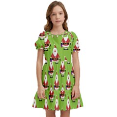 Christmas-santaclaus Kids  Puff Sleeved Dress