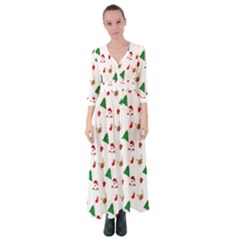 Christmas-santaclaus Button Up Maxi Dress