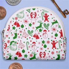 Christmas-seamless-green  Horseshoe Style Canvas Pouch