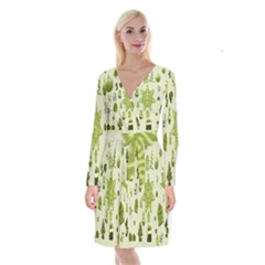 Christmas-stocking-star-bel Long Sleeve Velvet Front Wrap Dress