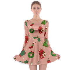 Gifts-christmas-stockings Long Sleeve Skater Dress