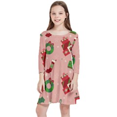 Gifts-christmas-stockings Kids  Quarter Sleeve Skater Dress
