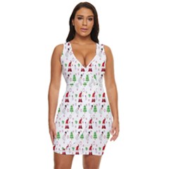 Santa-claus Draped Bodycon Dress