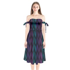 Background Shoulder Tie Bardot Midi Dress