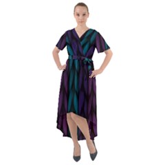 Background Front Wrap High Low Dress