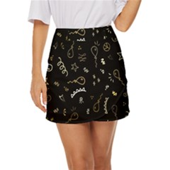 Background Graphic Beautiful Mini Front Wrap Skirt
