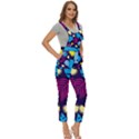 Leaves Patternwallpaper Foliage Women s Pinafore Overalls Jumpsuit View3