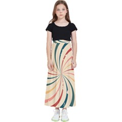 Swirl Star Pattern Texture Vintahe Classic Old Kids  Flared Maxi Skirt