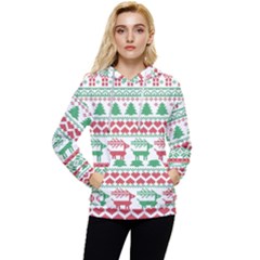 Scandinavian-nordic-christmas-seamless-pattern-vector Women s Lightweight Drawstring Hoodie