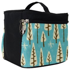 Vector-white-cartoon-trees-pattern Make Up Travel Bag (big)