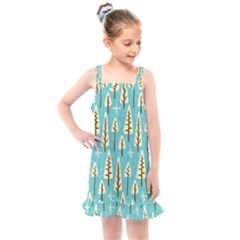 Vector-white-cartoon-trees-pattern Kids  Overall Dress